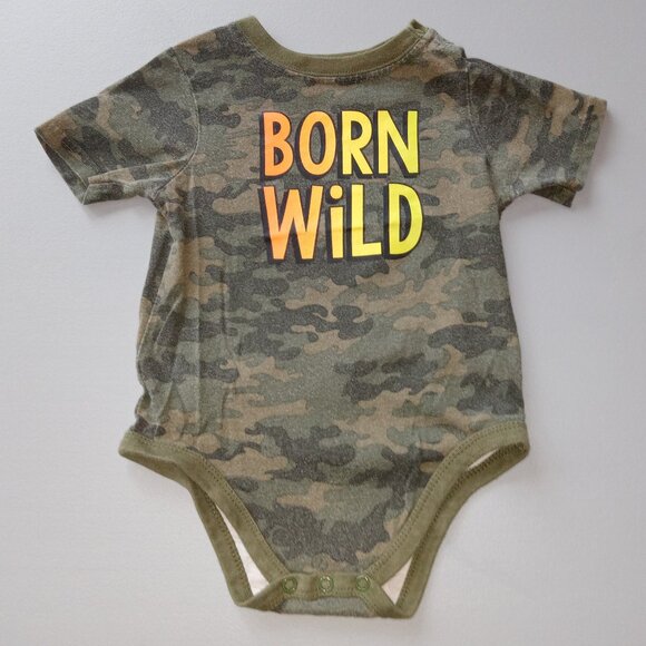 🎯 10 for $10 / 18 Month Baby Boy Onesie, Born Wild, Garanimals, Camouflage - Picture 7 of 8